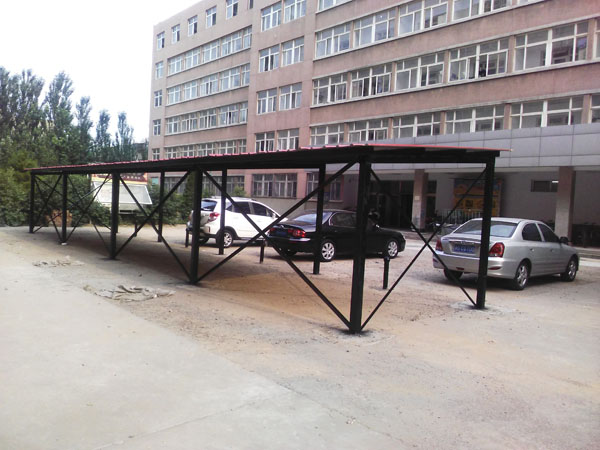 beat365官网车棚、环形停车架安装工程完工